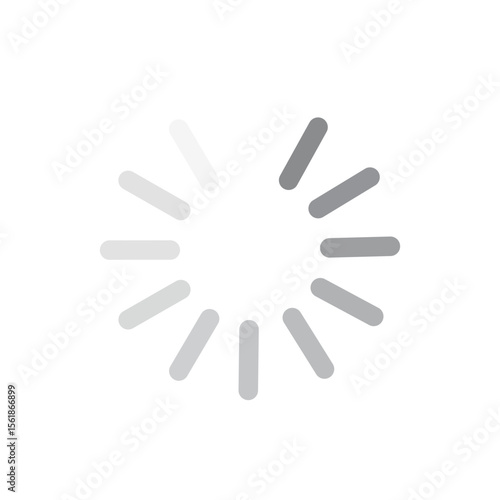 Circular loading indicator with grey bars rotating on a transparent background isolated on transparent background