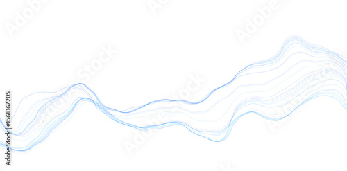 minimalistic abstract organic blue wave perlin noise flowfield as flow lines without background version 6