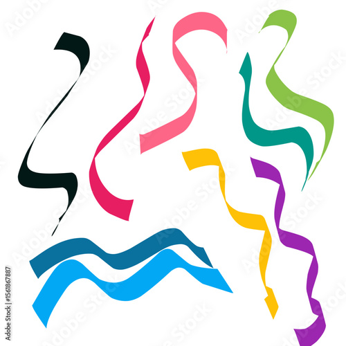 Colorful Wavy Ribbon Illustration art