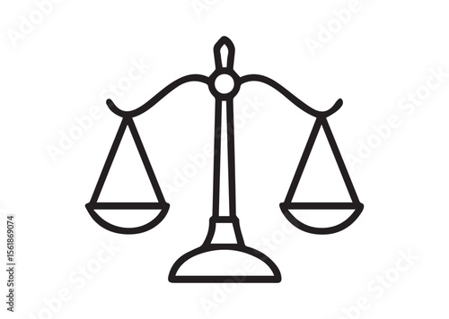 Scale of Justice line art vector, Scale of Justice icon