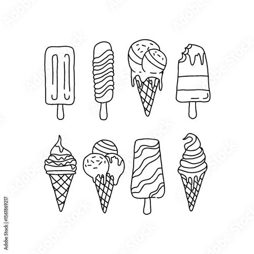 Hand-drawn ice cream treats