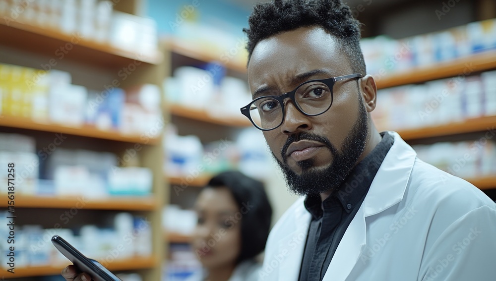 Obraz premium Pharmacist in a pharmacy setting