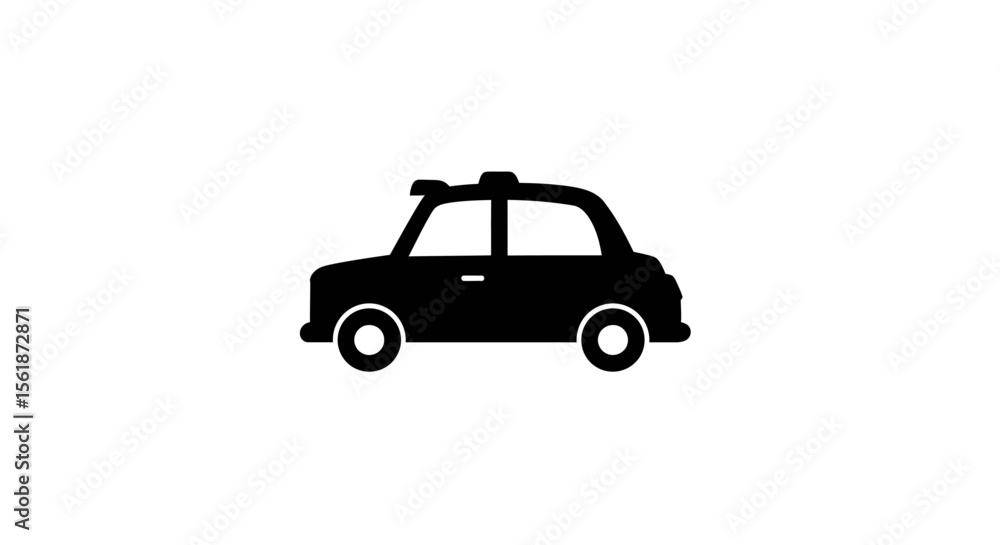 Silhouette of a classic taxi cab, a symbol of urban transportation. Silhouette of a classic taxi cab, a symbol of urban transportation.