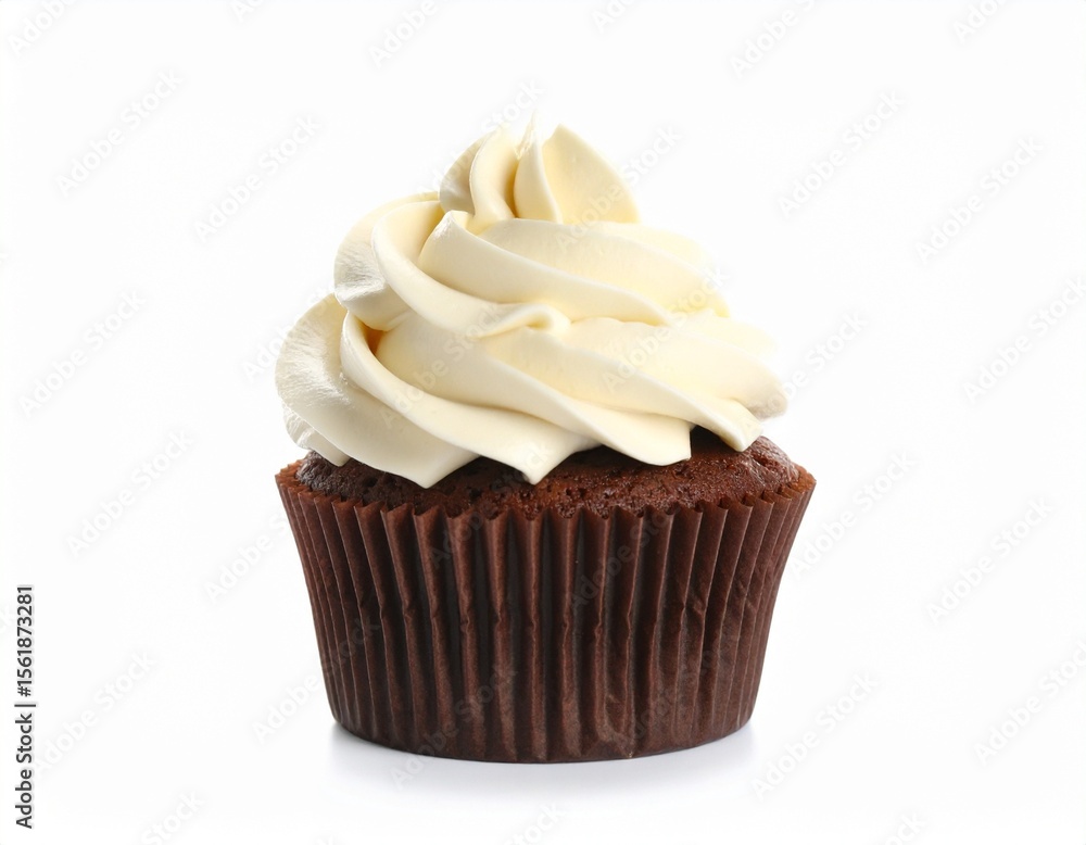 chocolate cupcake on white background chocolate cupcake on white background