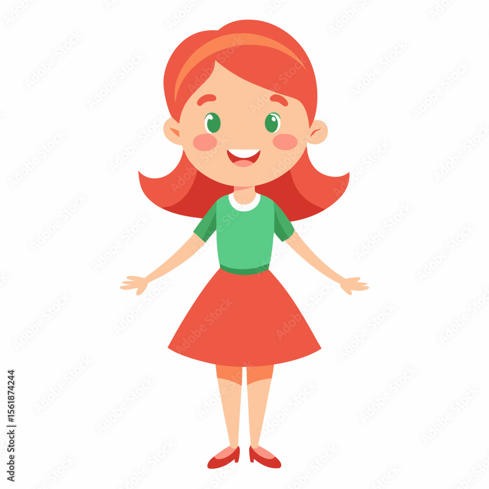 happy redhead girl, red hair girl, ginger girl, smiling girl, cheerful child, joyful girl, girl in dress, cute girl, full body girl, full-length girl, standing girl, cartoon girl, child character, red happy redhead girl, red hair girl, ginger girl, smiling girl, cheerful child, joyful girl, girl in dress, cute girl, full body girl, full-length girl, standing girl, cartoon girl, child character, red