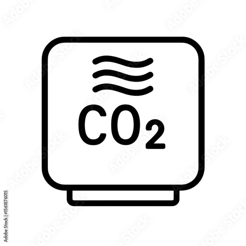 Outline icon of CO₂ air quality sensor – smart carbon dioxide detector