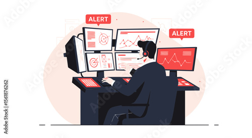 Alerts Popping Up On Multiple Screens While Trader Sits At His Desk