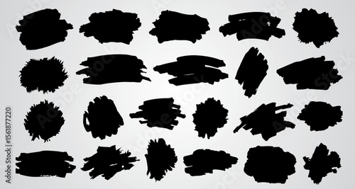 Ink Splatter Marks: A collection of versatile black ink splatter marks, perfect for adding a touch of grunge and artistic flair to any design project.