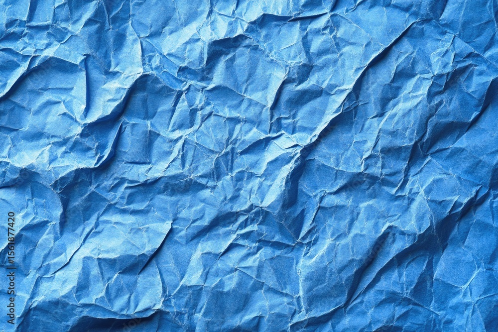 custom made wallpaper toronto digitalVibrant Blue Crumpled Paper Texture with Folds and Creases for Creative Backgrounds