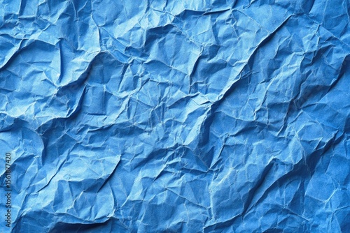 Wallpaper Mural Vibrant Blue Crumpled Paper Texture with Folds and Creases for Creative Backgrounds Torontodigital.ca