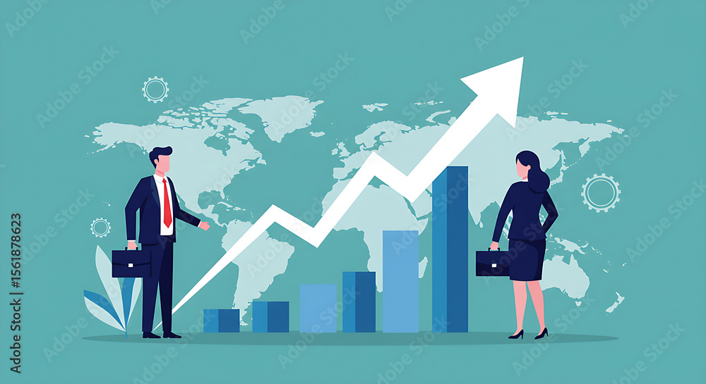 business man with graph business man with graph