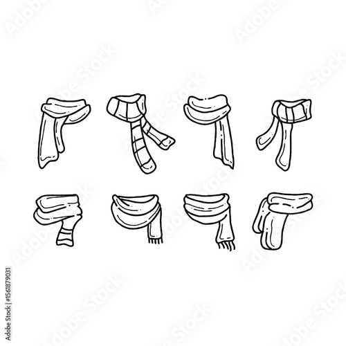 Simple scarf illustrations