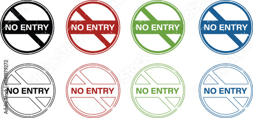 No entry sign vector collection prohibition restriction danger warning icon