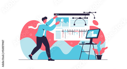 Creative Designer Working With Application For Web Design And Development