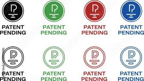 Patent pending logo design vector images patent pending icon set trademark