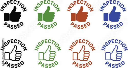 Inspection passed stamp vector image for quality control and approval check