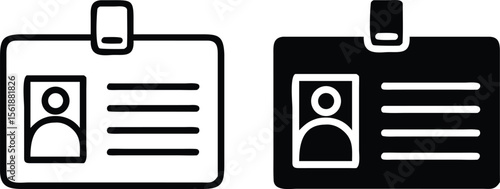 Name Badge Icon – ID Card Symbol for Identification, Access, and Employee Profile