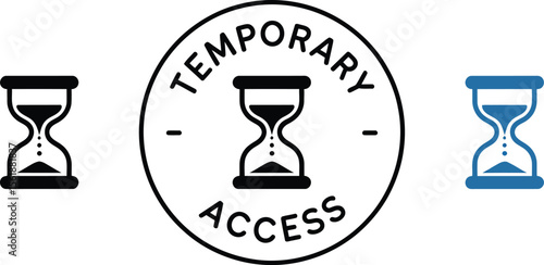 Temporary access hourglass icon vector time limit access period restricted