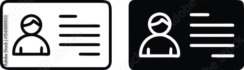 ID Card Icon – Identification Badge Symbol for Profile, Access, and Personal Information