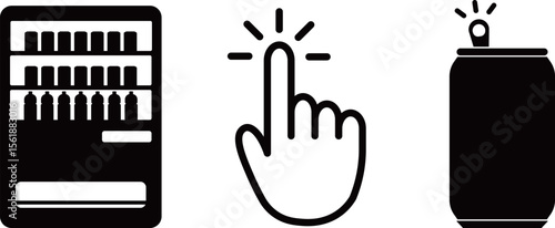 自動販売機　手　缶　アイコン