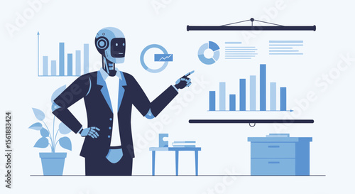 Ai Presentation Of Business Data Analysis With Digital Transformation Concept