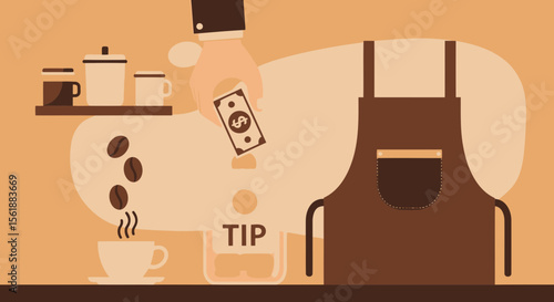 Gratuity For Service In A Cafe Barista Tipping For Excellent Customer Service