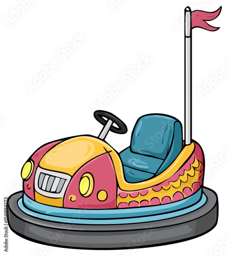 Bumper car cartoon illustration 