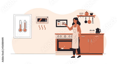 Baking Smart Home Kitchen Monitor Display Temperature Control Application