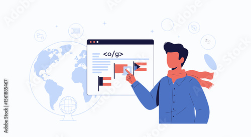 Concept Of Web Design And Development Process For Global Digital Platform