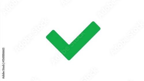 Free Download Bold green check mark symbol centered on stark white background, featuring smooth rounded edges, modern minimalistic design, clean simple aesthetic, prominent graphic element. - GFXLoad
