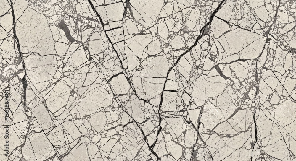 Obraz premium Marble Surface: A high-angle shot reveals an intricate dance of veins and fissures, creating a mesmerizing texture. The interplay of light and shadow accentuates the stone's elegance.