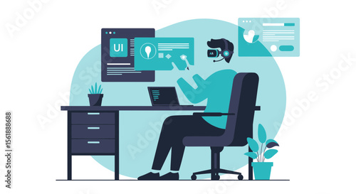 Virtual Reality Interface Developer Designing Interactive Software Applications