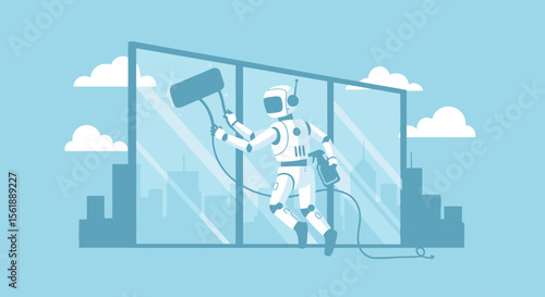 Futuristic Window Cleaning Robot Maintains City Buildings With Technological Efficiency