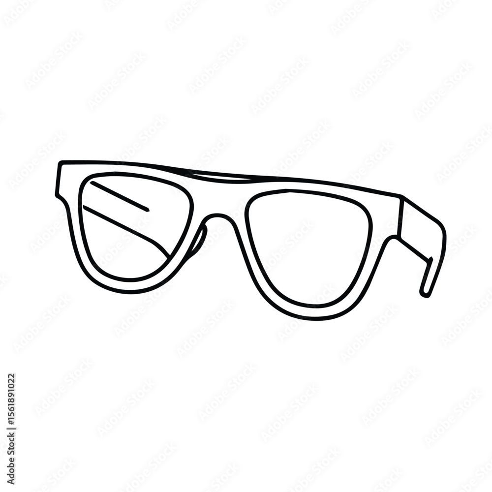 Stylish sunglasses in a simple line drawing. Stylish accessory against a plain white background. Fashionable eyewear for everyday use - Stylish sunglasses in a simple line drawing. Stylish accessory against a plain white background. Fashionable eyewear for everyday use -