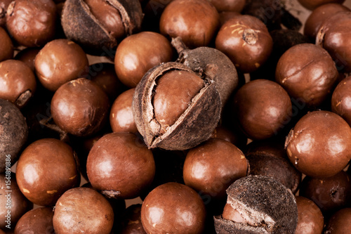 Brown macadamia nuts