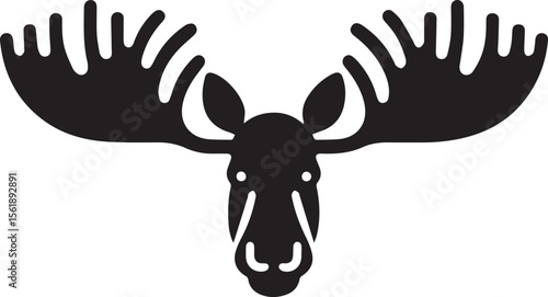 Moose Vector In Black and White