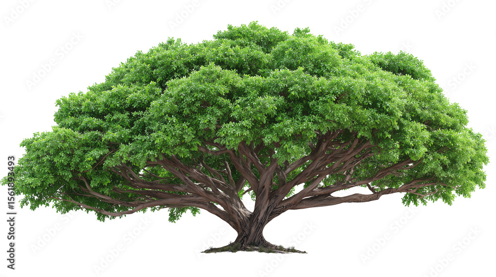 Obraz premium Green Tree with Lush Foliage Isolated on Transparent Background