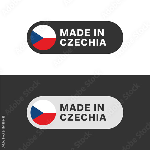 Made in Czechia flag sticker icon
