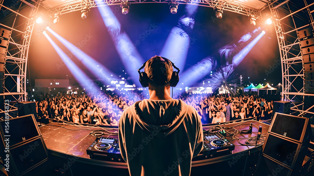 Obraz premium DJ Performance at Night
