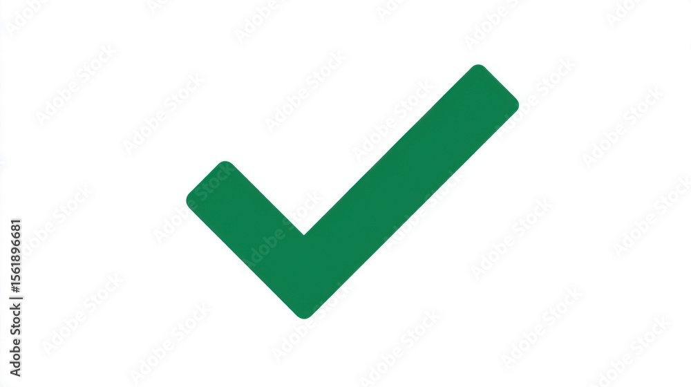 Modern green checkmark symbol with rounded corners prominently displayed on a plain white background, representing approval and simplicity. Modern green checkmark symbol with rounded corners prominently displayed on a plain white background, representing approval and simplicity.