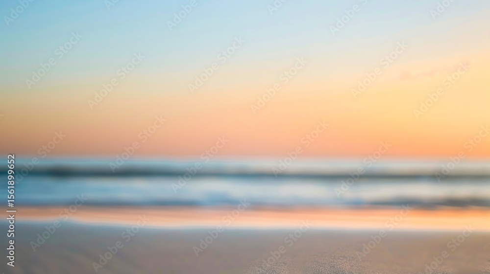 Fototapeta premium Minimalist Light Sand Dunes with Blurred Horizon Gradient, Soft-Focus Desert Landscape Featuring Warm Beige Tones and Atmospheric Bokeh Background, Empty Copy Space