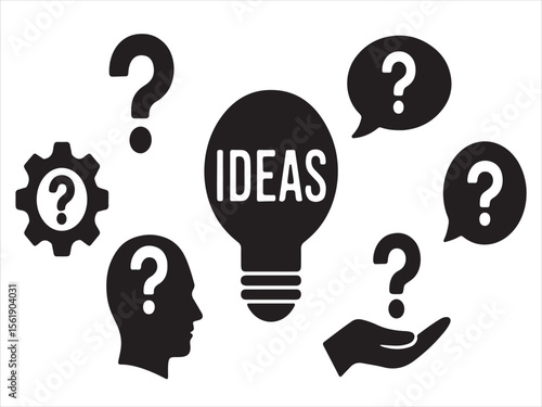 Brainstorming ideas and asking questions for innovation and problem solving