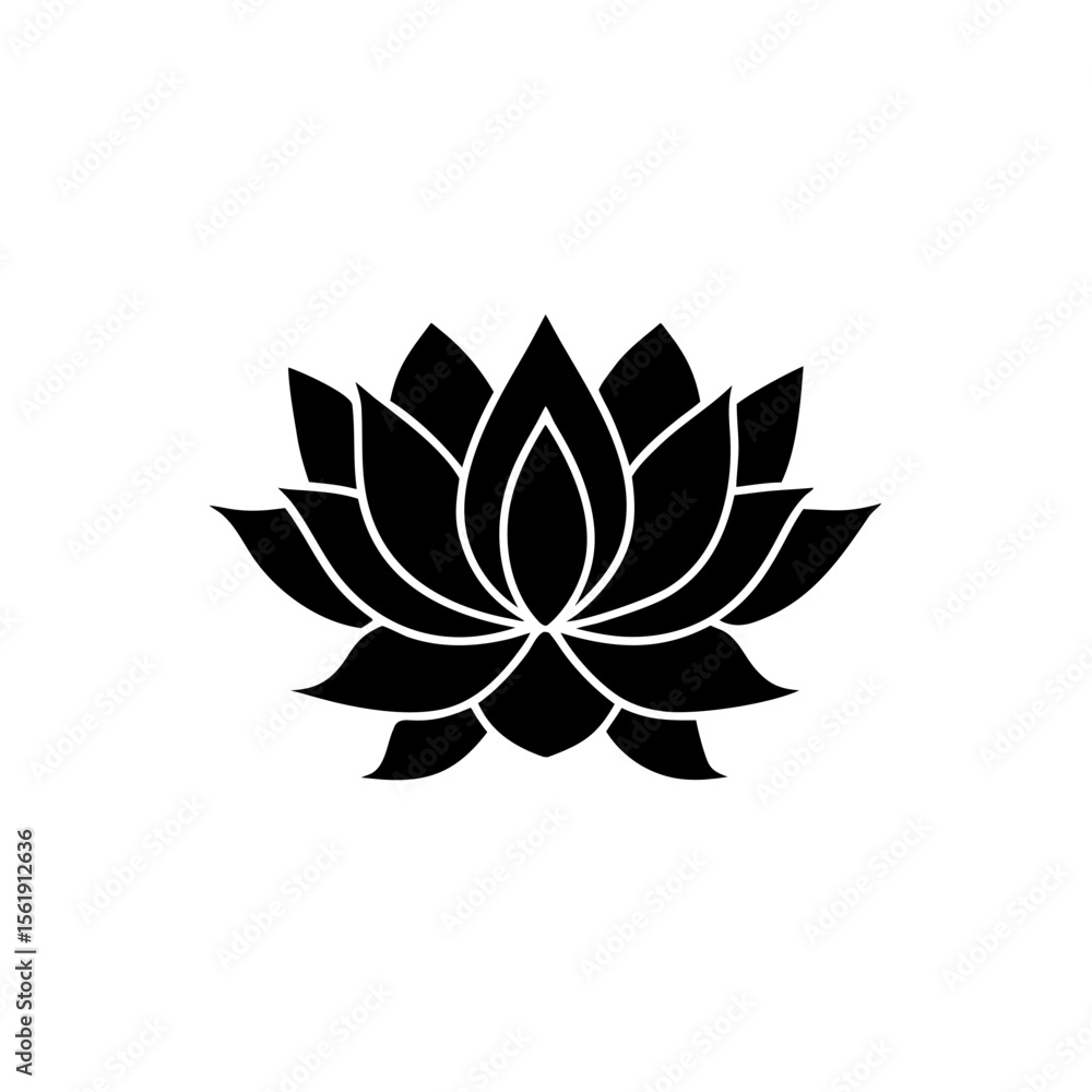 creative details Outline silhouette lotus icon sign vector creative details Outline silhouette lotus icon sign vector