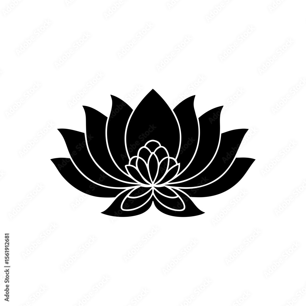 creative details Outline silhouette lotus icon sign vector creative details Outline silhouette lotus icon sign vector