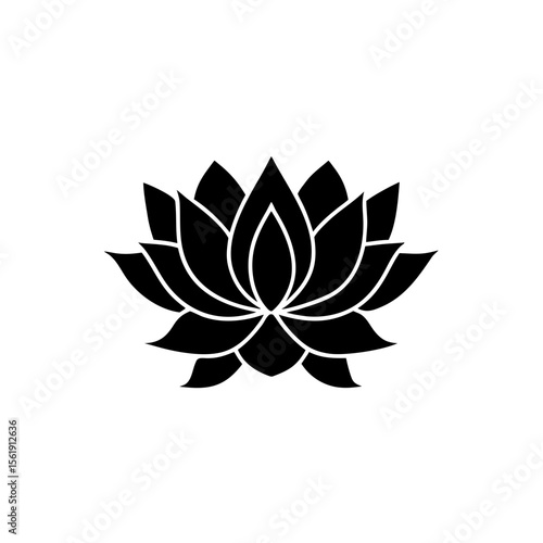 creative details Outline silhouette lotus icon sign vector