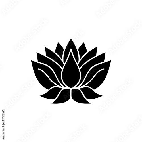 creative details Outline silhouette lotus icon sign vector