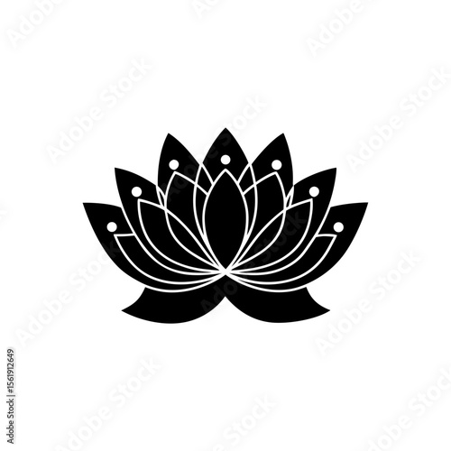creative details Outline silhouette lotus icon sign vector