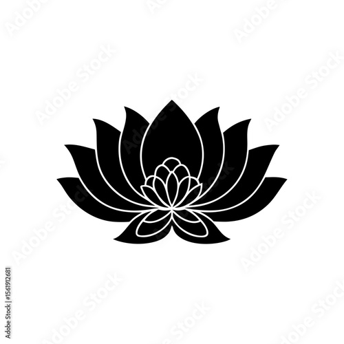creative details Outline silhouette lotus icon sign vector