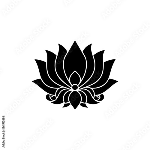 creative details Outline silhouette lotus icon sign vector