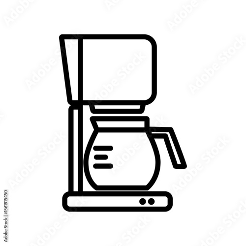 ドリップ式コーヒーメーカーを横から描いたベクターアイコン（シンプル線画・白背景）